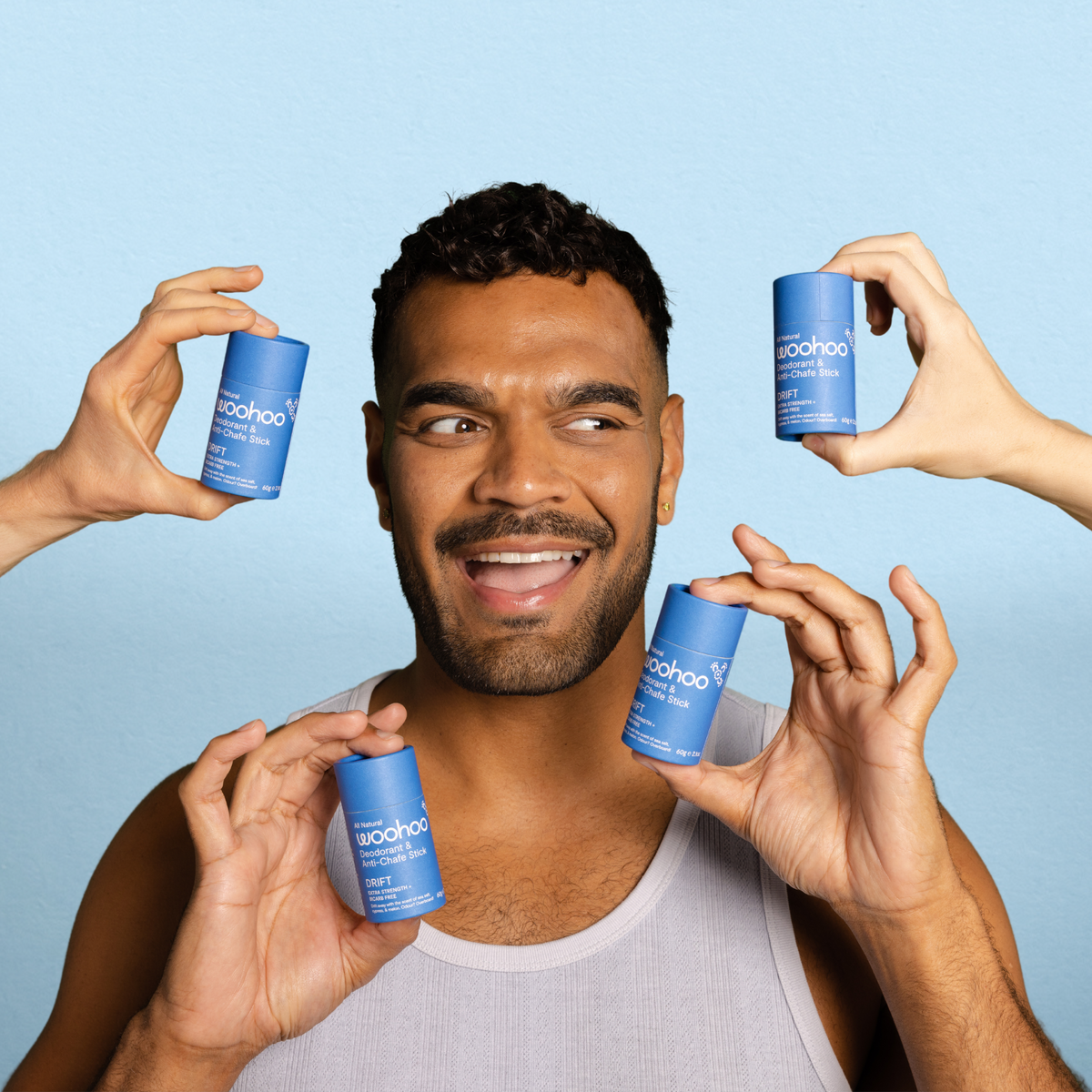 Woohoo Natural Deodorant & Anti-Chafe Stick (Drift) 60g