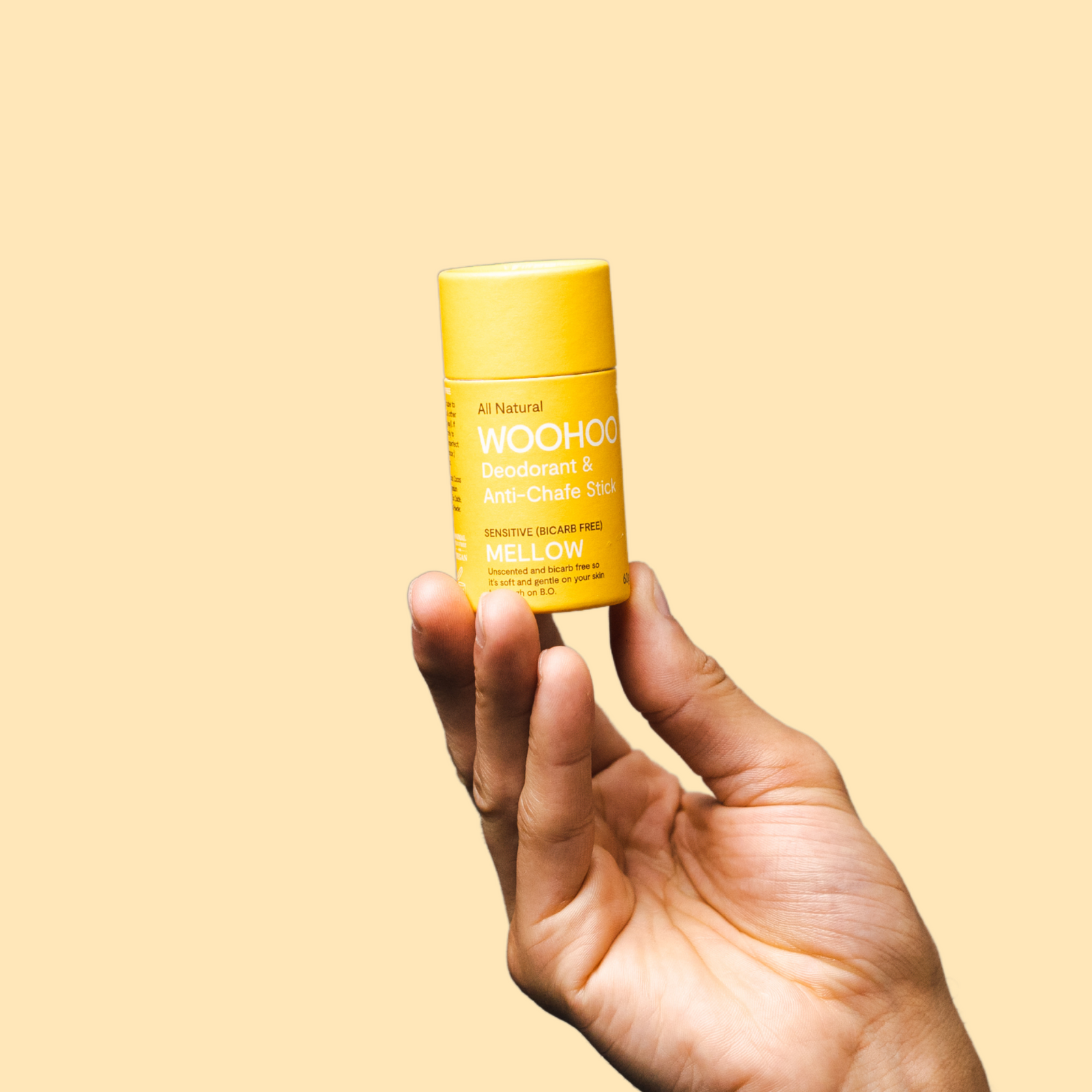 Woohoo Natural Deodorant & Anti-Chafe Stick (Mellow) 60g - NEW FORMULA