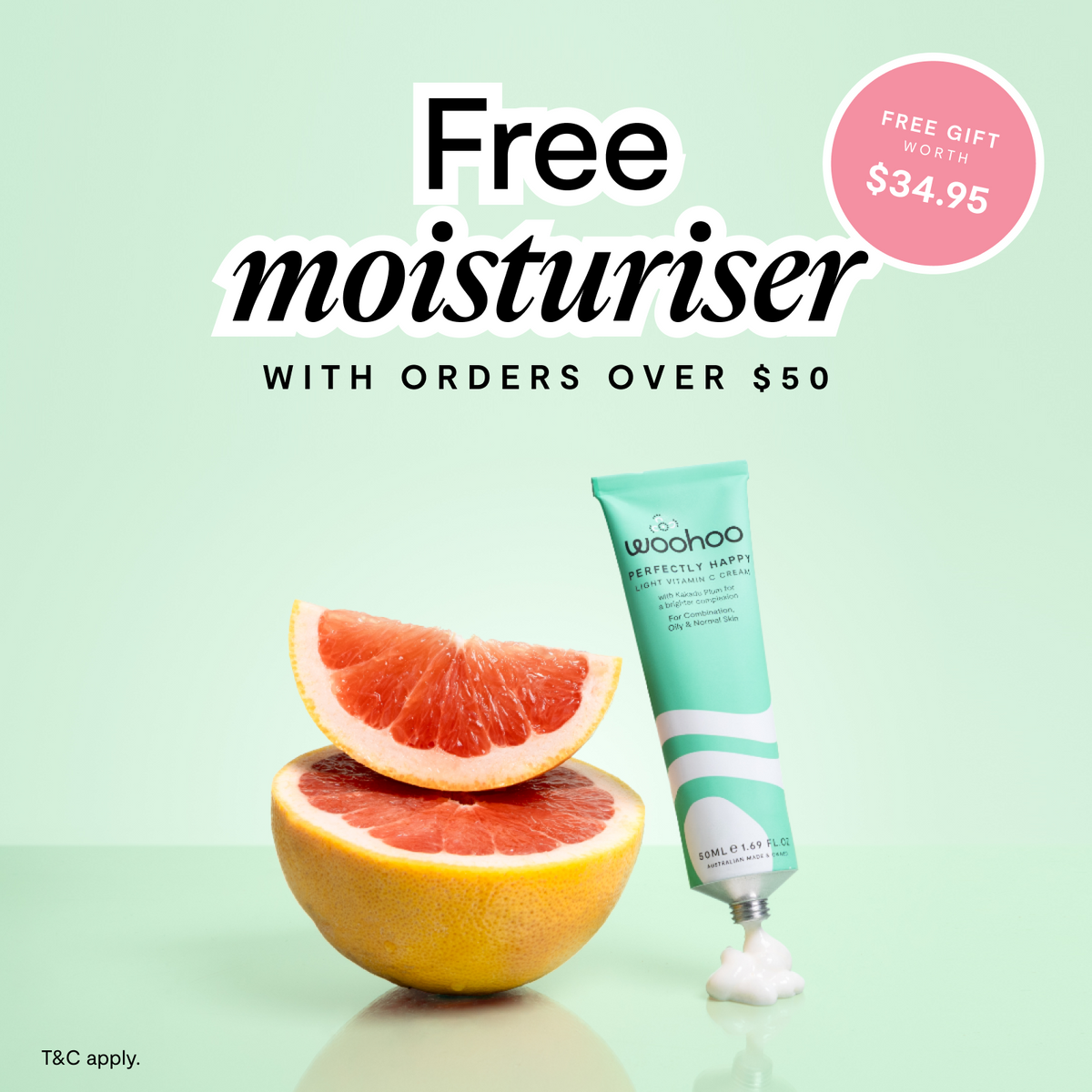 Free Moisturiser with orders over $50