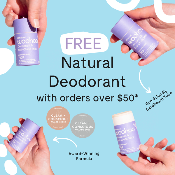 Free POP Natural Deodorant Stick with orders over $50