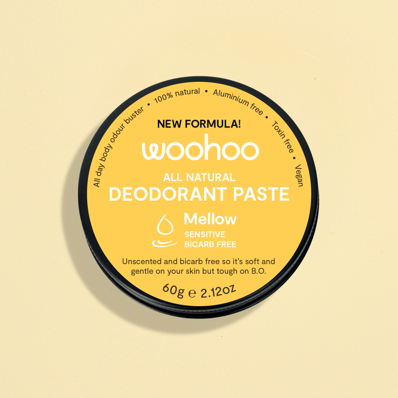 Woohoo All Natural Deodorant Paste (Mellow) 60g - NEW FORMULA