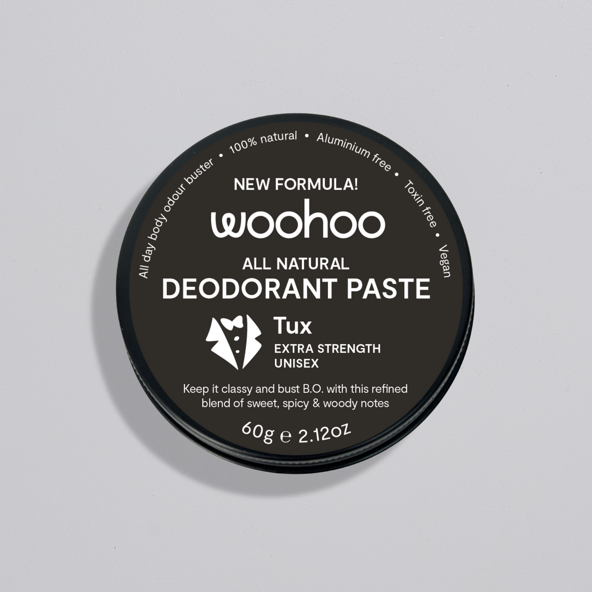 Woohoo Natural Deodorant Paste (Tux) 60g