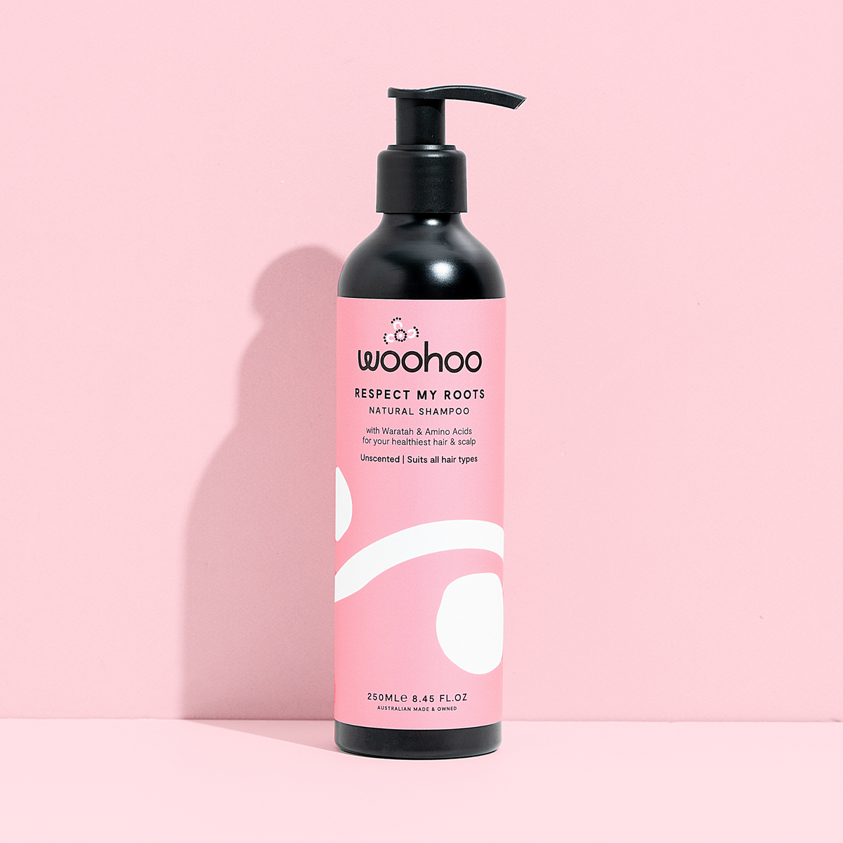 Woohoo Body Respect My Roots Natural Shampoo, 250ml recyclable aluminium  pump bottle - sulphate and silicone free