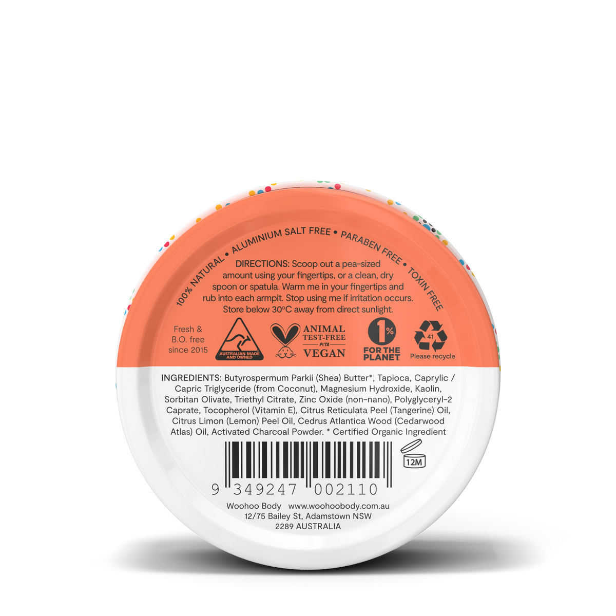 Woohoo All Natural Deodorant Paste (Tango) 60g