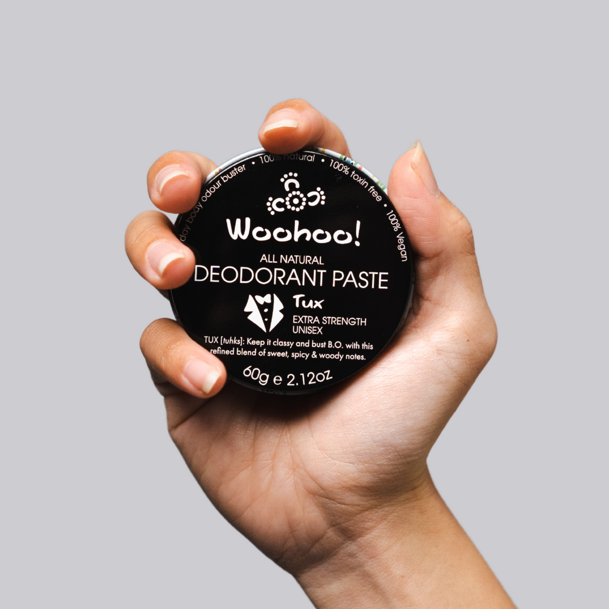 Woohoo All Natural Deodorant Paste (Tux) 60g